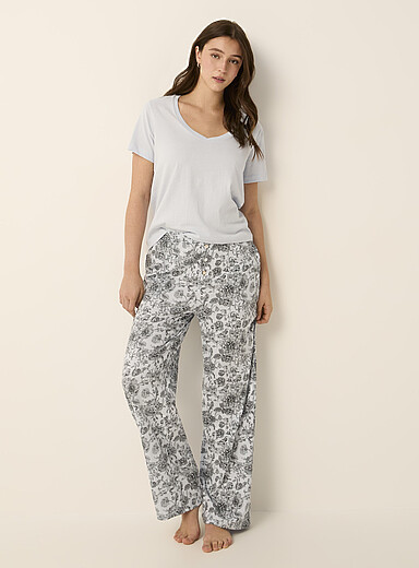 Miiyu Baby Blue Soothing tone pattern pyjama pant for women