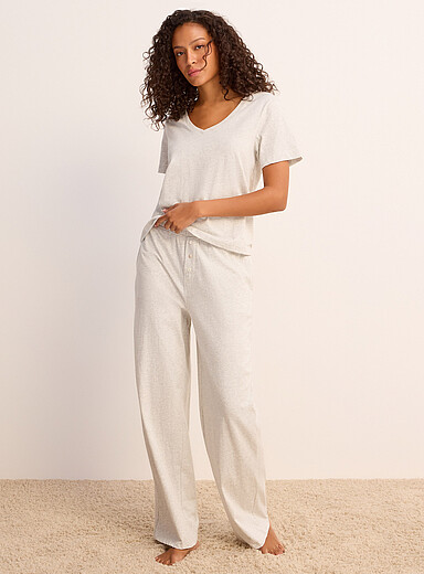 Le pantalon pyjama &agrave; motif coloris apaisant