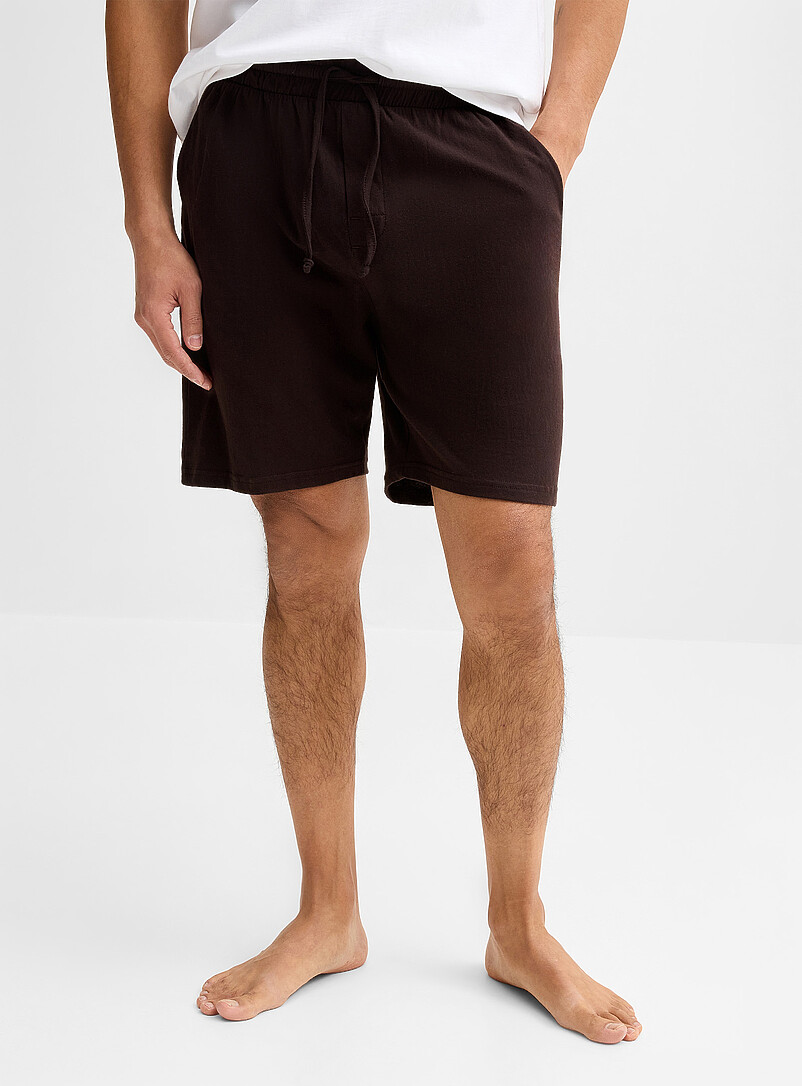 Le 31 Indigo/Dark Blue Brushed jersey pyjama short for men