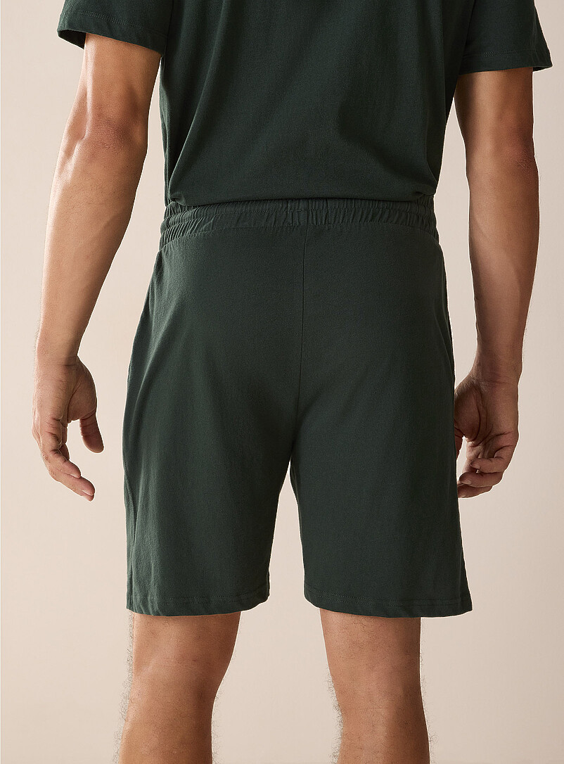 Le 31 Indigo/Dark Blue Brushed jersey pyjama short for men
