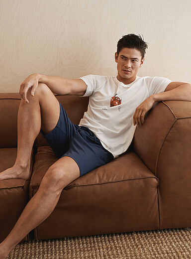 Brushed jersey pyjama short
