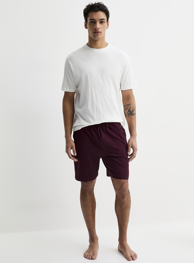 Le 31 Indigo/Dark Blue Brushed jersey pyjama short for men