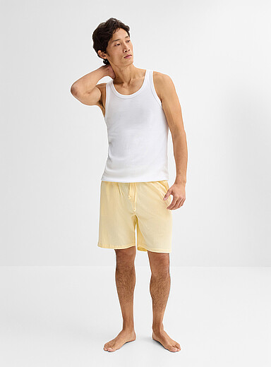 Le 31: Le short pyjama jersey bross&eacute; Jaune ma&iuml;s - Vanille pour homme