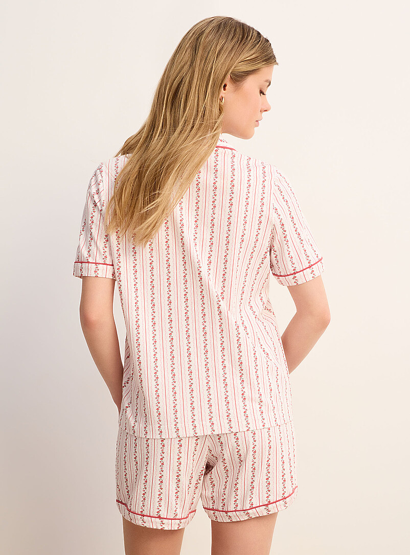 Miiyu: L'ensemble pyjama lis&eacute;r&eacute; tout confort &Eacute;cru &agrave; motifs pour femme