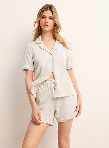 Miiyu: L'ensemble pyjama lis&eacute;r&eacute; tout confort Gris clair pour femme