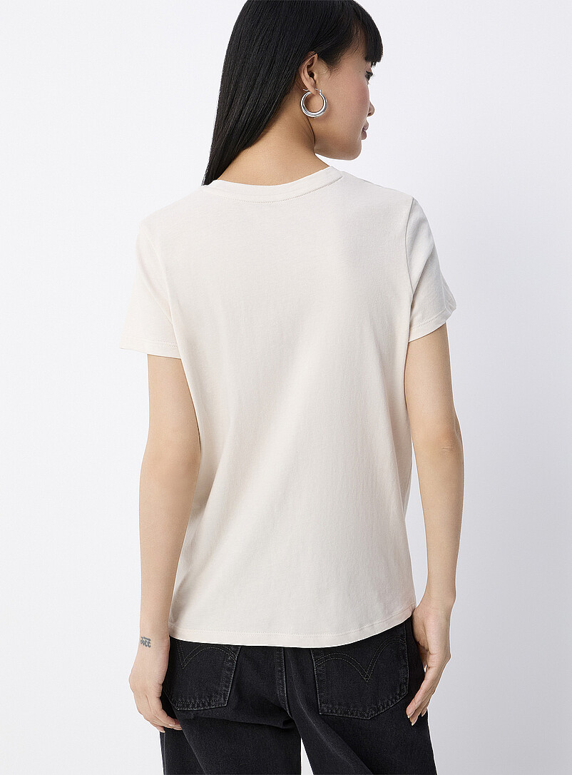 Twik: Le t-shirt imprim&eacute; graphique <b>Coupe d&eacute;contract&eacute;e</b> &Eacute;cru - Lin pour femme