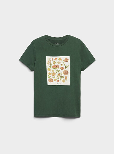 Twik Dark green Graphic print T-shirt <b>Relaxed fit</b> for women