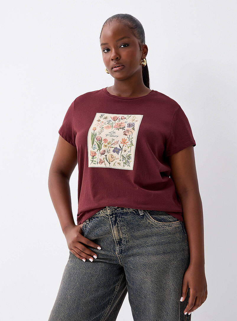 Twik: Le t-shirt imprim&eacute; graphique <b>Coupe d&eacute;contract&eacute;e</b> &Eacute;cru - Lin pour femme