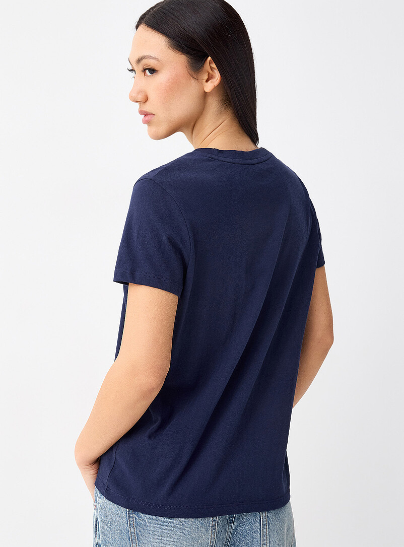 Twik Olive Green Little embroidery tee <b>Relaxed fit</b> for women