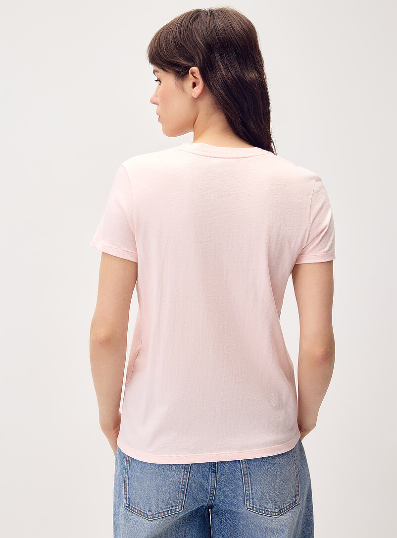 Twik Olive Green Little embroidery tee <b>Relaxed fit</b> for women