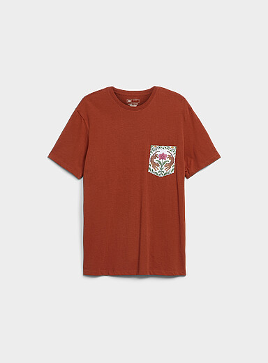 Le 31: Le t-shirt pochette imprim&eacute;e <b>Coupe standard</b> Cuivre - Rouille pour homme