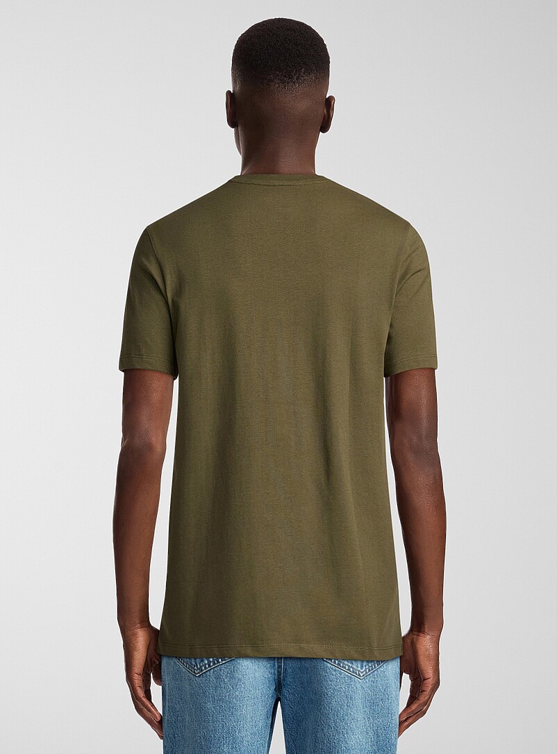 Le 31 Mossy Green Printed-pocket T-shirt <b>Standard fit</b> for men