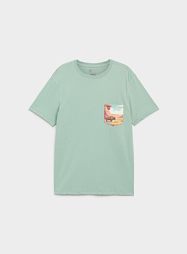 Le t-shirt pochette imprim&eacute;e <b>Coupe standard</b>
