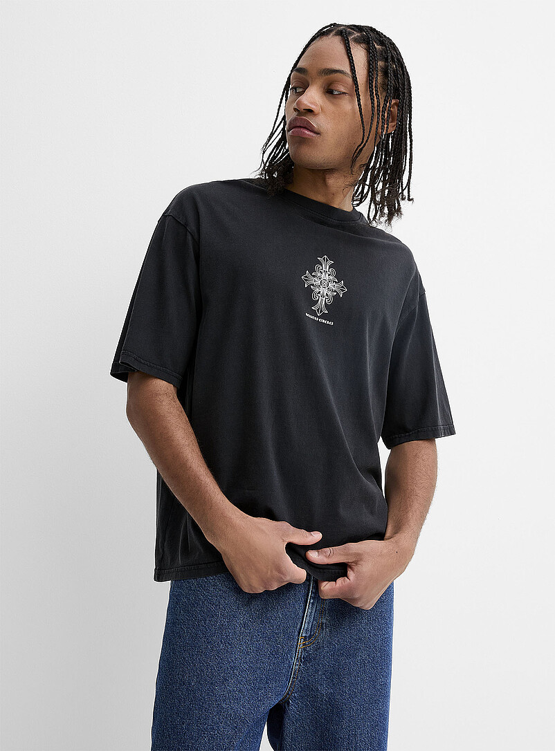 Occult print faded T-shirt Oversized fit | Djab | Shop Men's