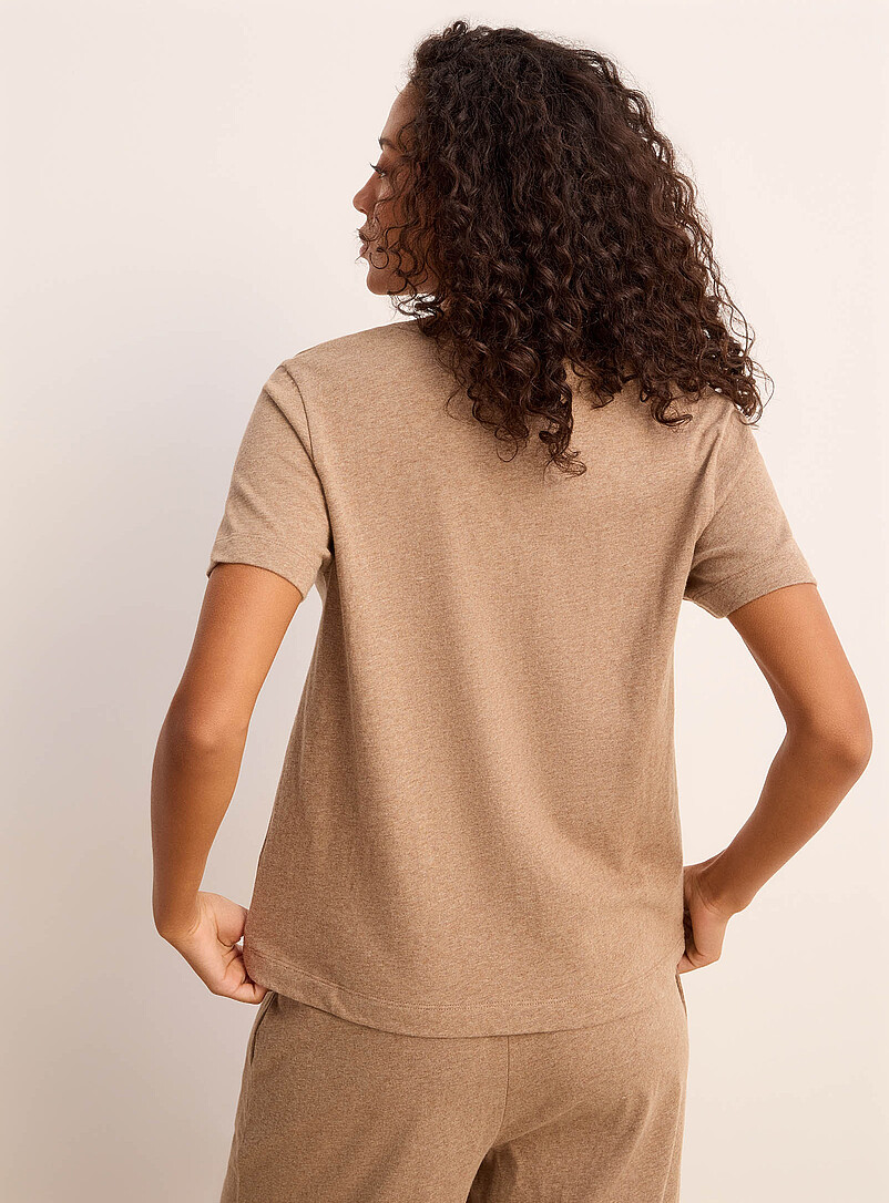 Miiyu White Soothing colour V-neck T-shirt for women
