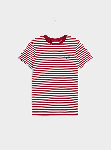 Small embroidery striped T-shirt <b>Relaxed fit</b>