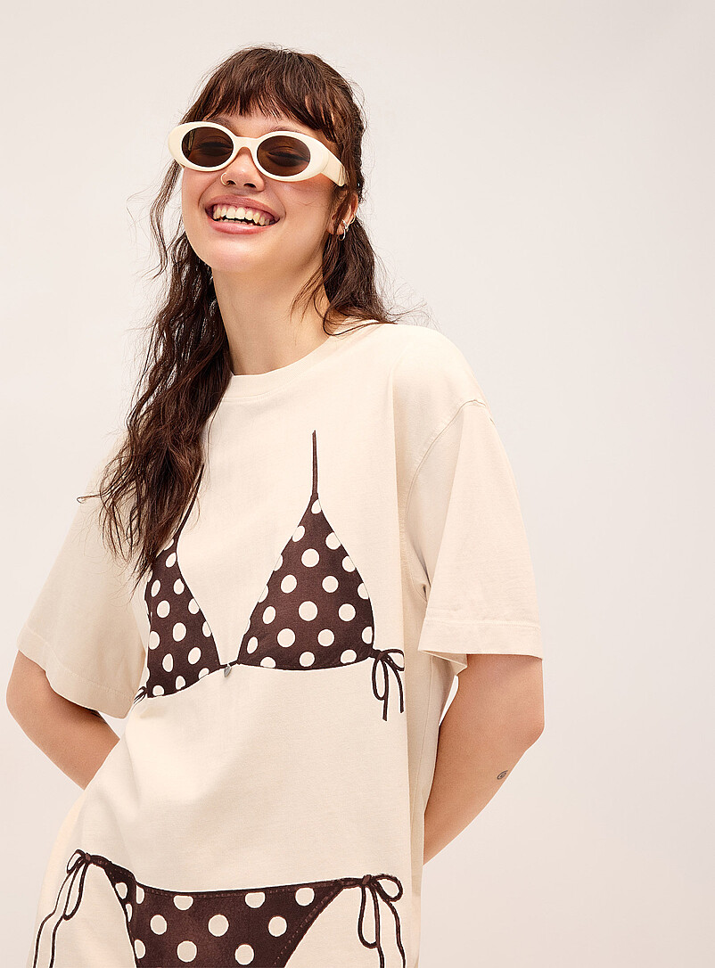 Twik: La robe t-shirt graphique Charbon pour femme
