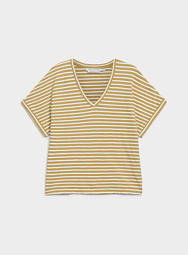 Le t-shirt ray&eacute; mancherons coton bio