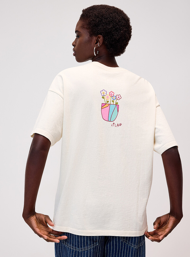 Twik Matcha Printed washed T-shirt <b>Oversized fit</b> for women