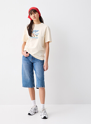 Le t-shirt d&eacute;lav&eacute; imprim&eacute; <b>Coupe ample</b>