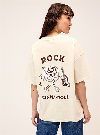 Le t-shirt d&eacute;lav&eacute; imprim&eacute; <b>Coupe ample</b>
