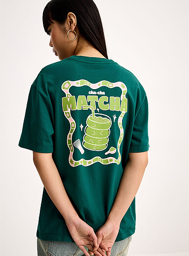 Le t-shirt d&eacute;lav&eacute; imprim&eacute; <b>Coupe ample</b>