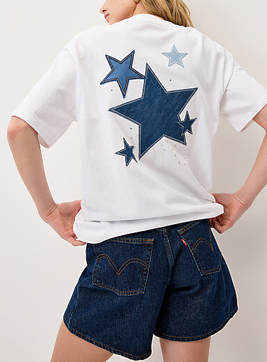 Le t-shirt d&eacute;lav&eacute; imprim&eacute; <b>Coupe ample</b>