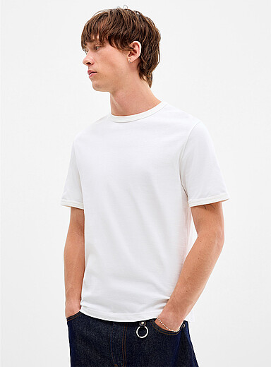 Monochrome ringer T-shirt <b>Retro fit</b>