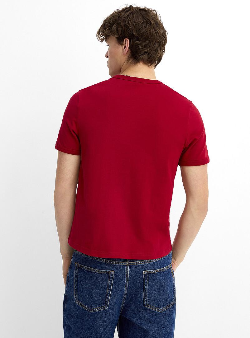 Djab Pink Monochrome ringer T-shirt <b>Retro fit</b> for men