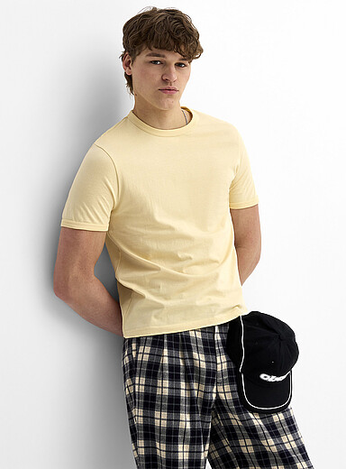 Djab Corn/Vanilla Yellow Monochrome ringer T-shirt <b>Retro fit</b> for men
