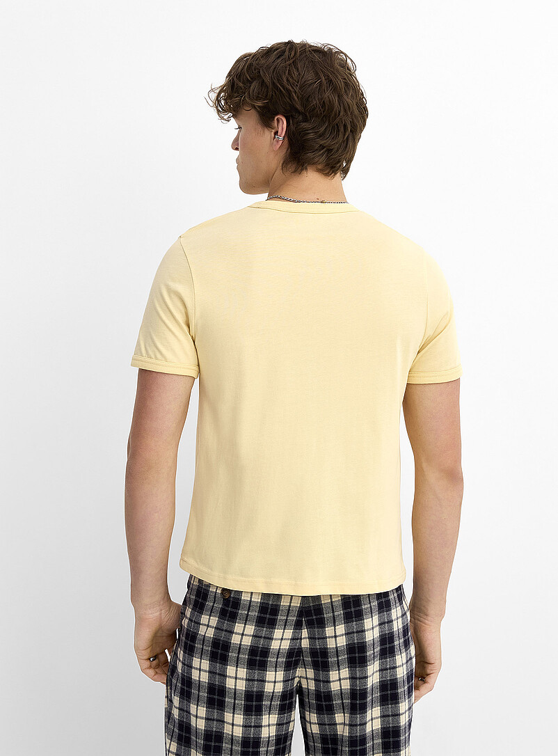 Djab Pink Monochrome ringer T-shirt <b>Retro fit</b> for men