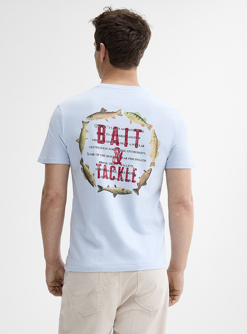 Le 31: Le t-shirt tr&eacute;sor de la mer <b>Coupe standard</b> Blanc cass&eacute; pour homme