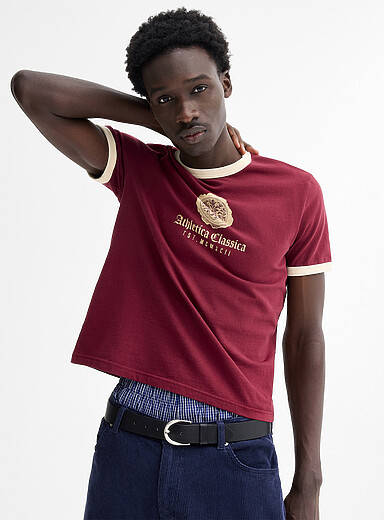 Graphic ringer T-shirt <b>Retro fit</b>