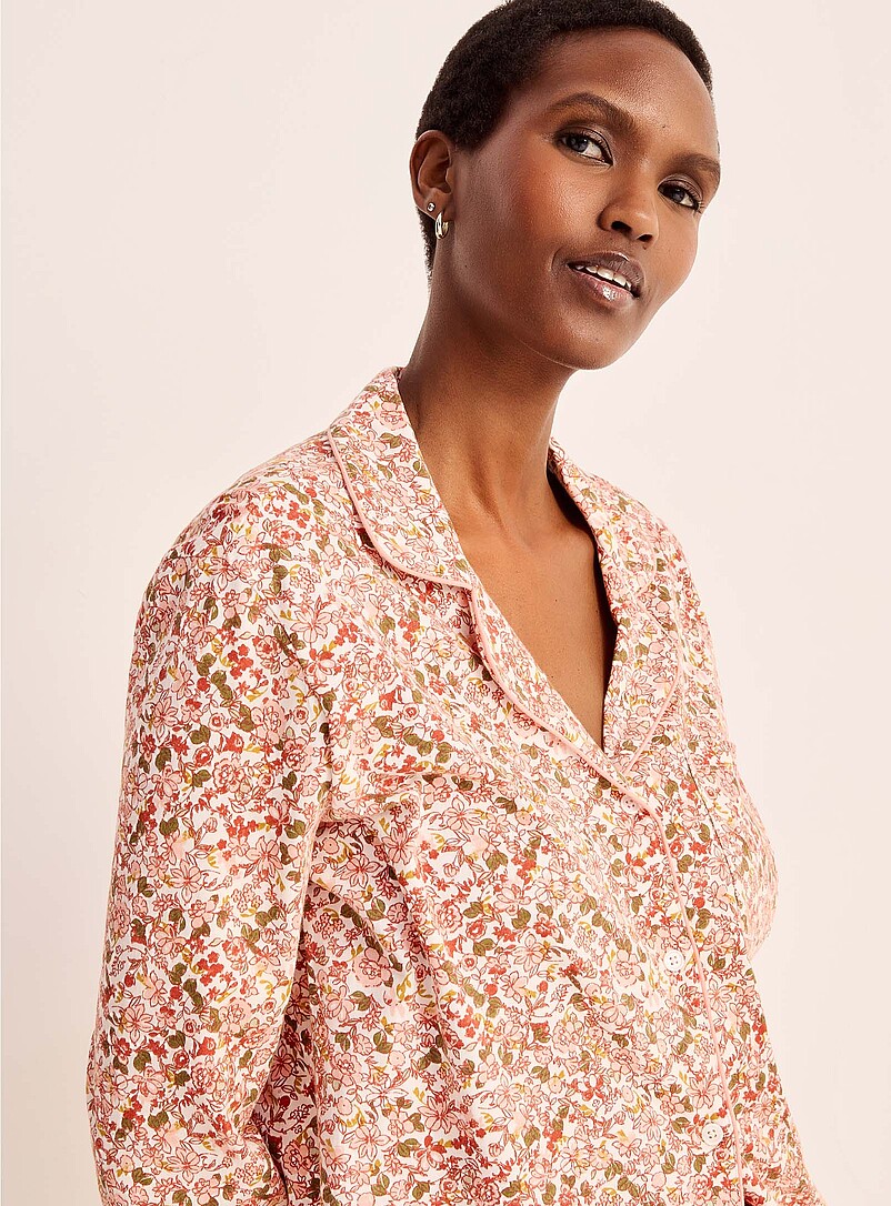 Miiyu: L'ensemble pyjama lis&eacute;r&eacute; jersey confort Mauve pour femme