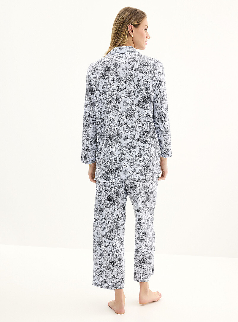 Miiyu Mauve Comfortable trimmed pyjama set for women