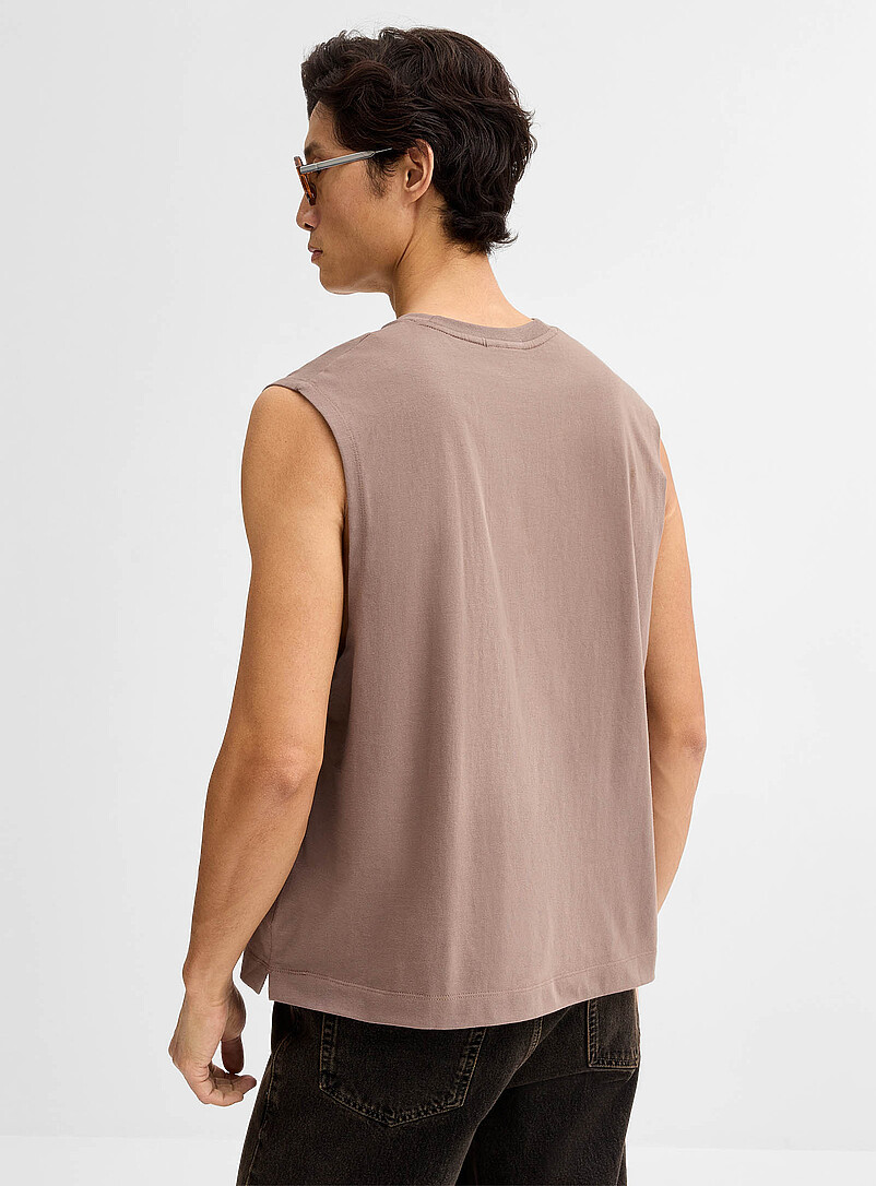 Le 31: Le t-shirt sans manches uni <b>Coupe confort</b> Taupe pour homme