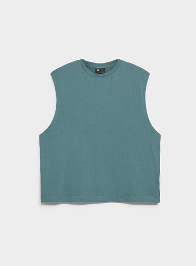 Le 31 Blue Solid muscle tee <b>Comfort fit</b> for men