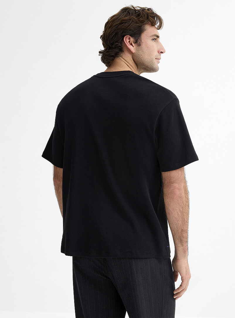Le 31: Le t-shirt jersey bross&eacute; <b>Coupe confort</b> Noir pour homme
