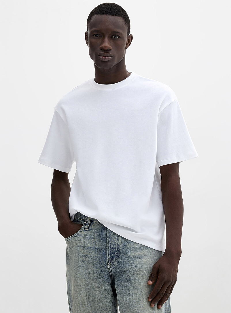 Le 31: Le t-shirt jersey bross&eacute; <b>Coupe confort</b> Noir pour homme