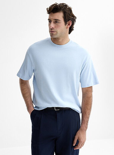 Le 31 Baby Blue Brushed-jersey T-shirt <b>Comfort fit</b> for men