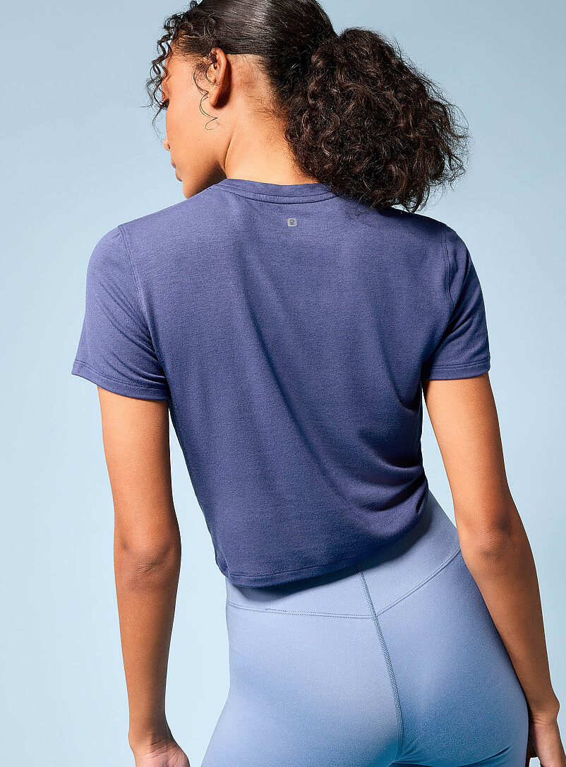 I.FIV5: Le t-shirt carr&eacute; raccourci jersey rebondissant Blanc pour femme