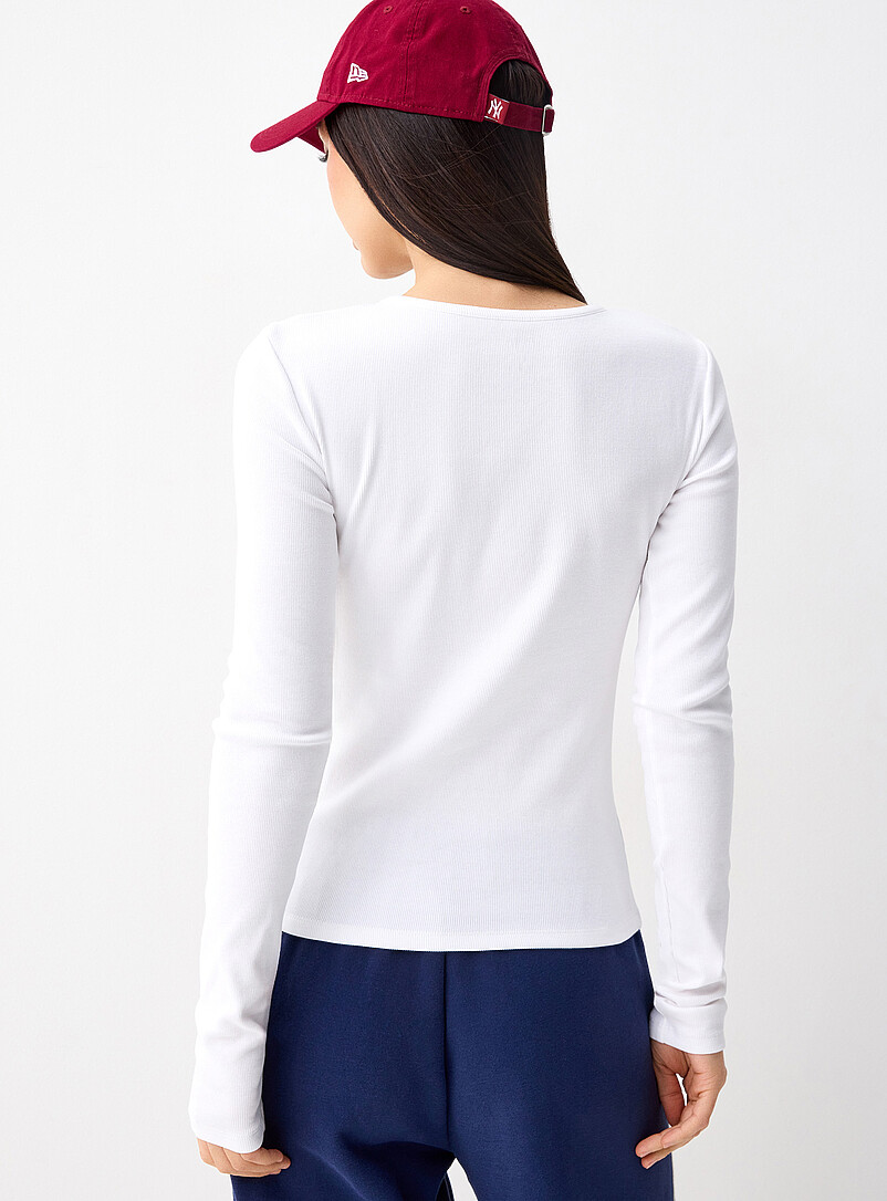 Ribbed fitted Henley T-shirt | Twik | Women%u2019s Basic T-Shirts