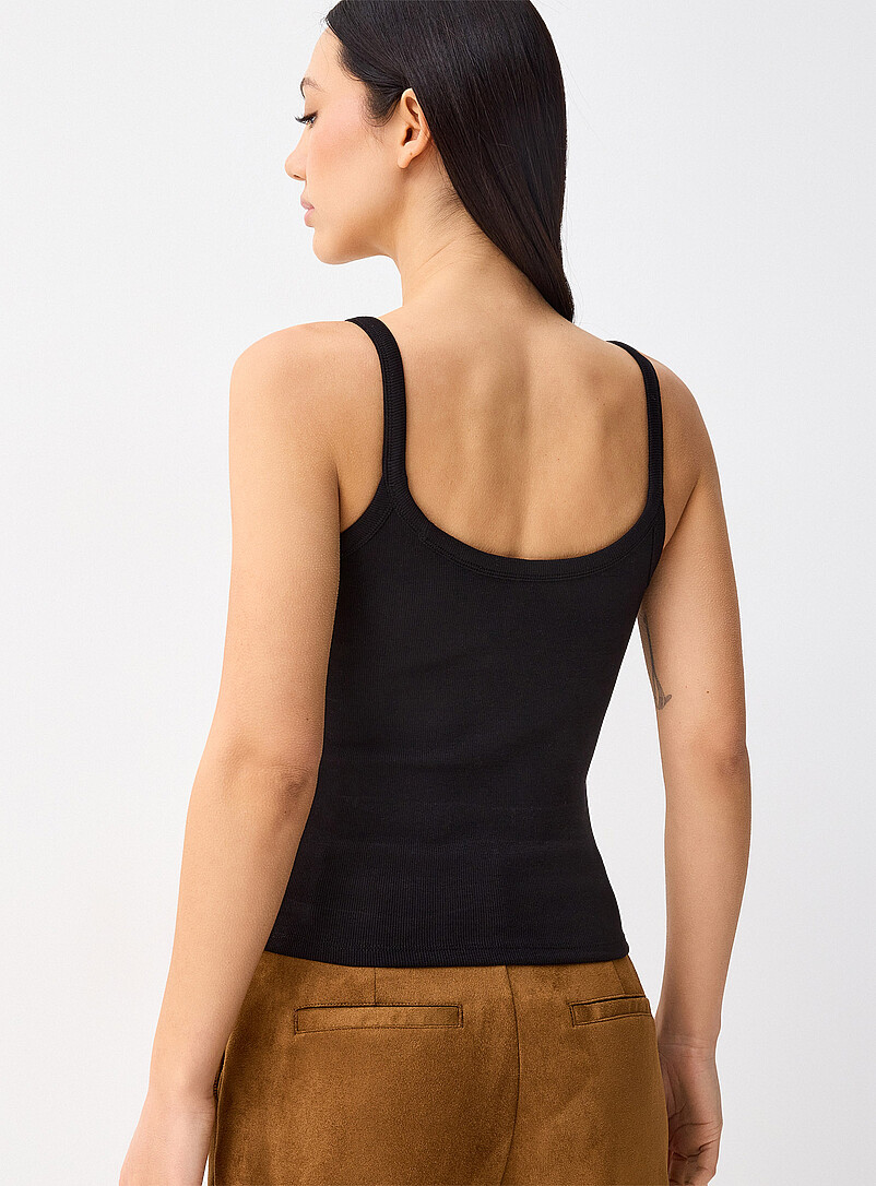 Twik Black Beaded image scoop-neck cami for women