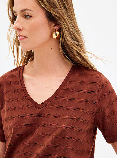 Le t-shirt motif pointelle pur coton bio