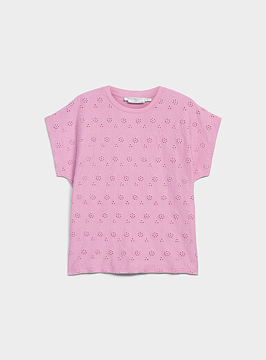 Le t-shirt broderie anglaise mancherons coton bio