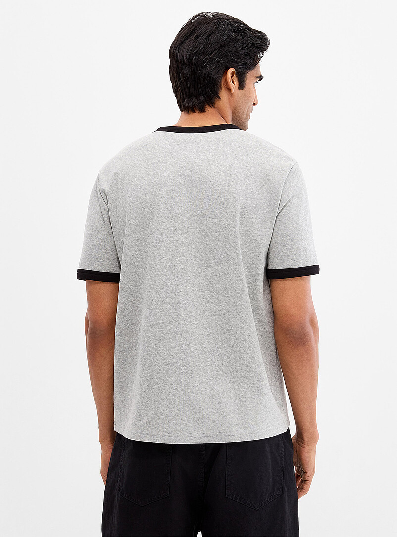 Le 31: Le t-shirt bords contraste <b>Coupe r&eacute;tro</b> Vert pour homme
