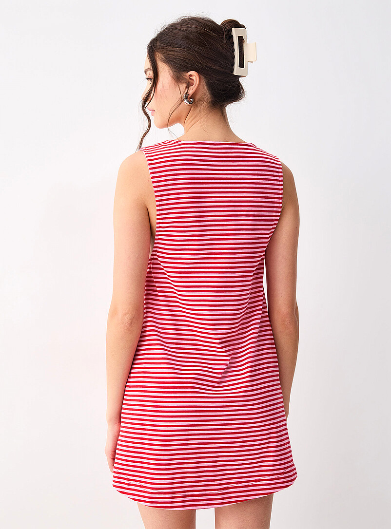 Twik: La robe jersey ray&eacute; Bleu p&acirc;le - Bleu ciel pour femme