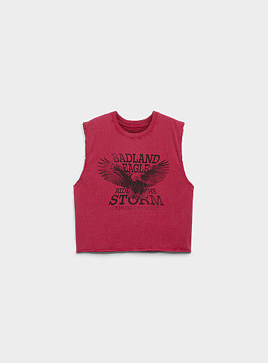 Washed graphic muscle tee <b>Oversized fit</b>