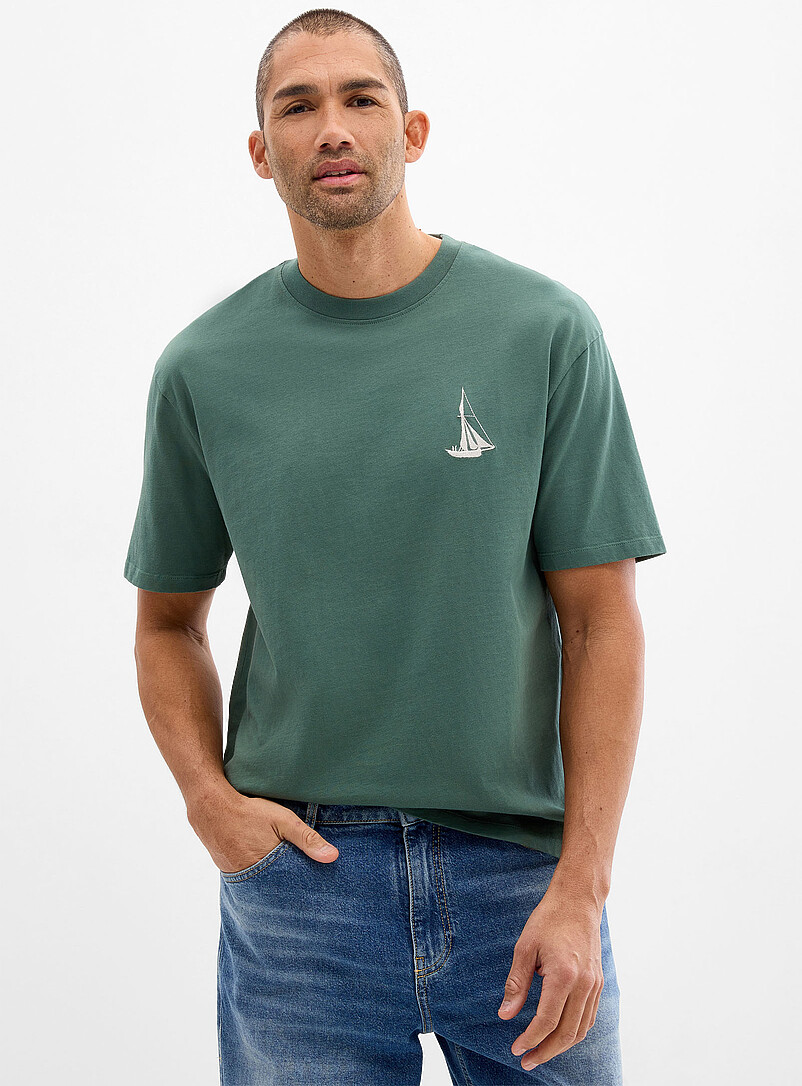 Le 31: Le t-shirt art impressionniste Coupe confort <b>Collection En hommage &agrave; Claude Monet</b> Ivoire - Beige cr&egrave;me pour homme