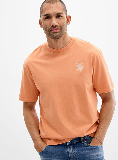 Le 31 Coral Orange Impressionist art T-shirt Comfort fit <b>A Tribute to Claude Monet Collection</b> for men